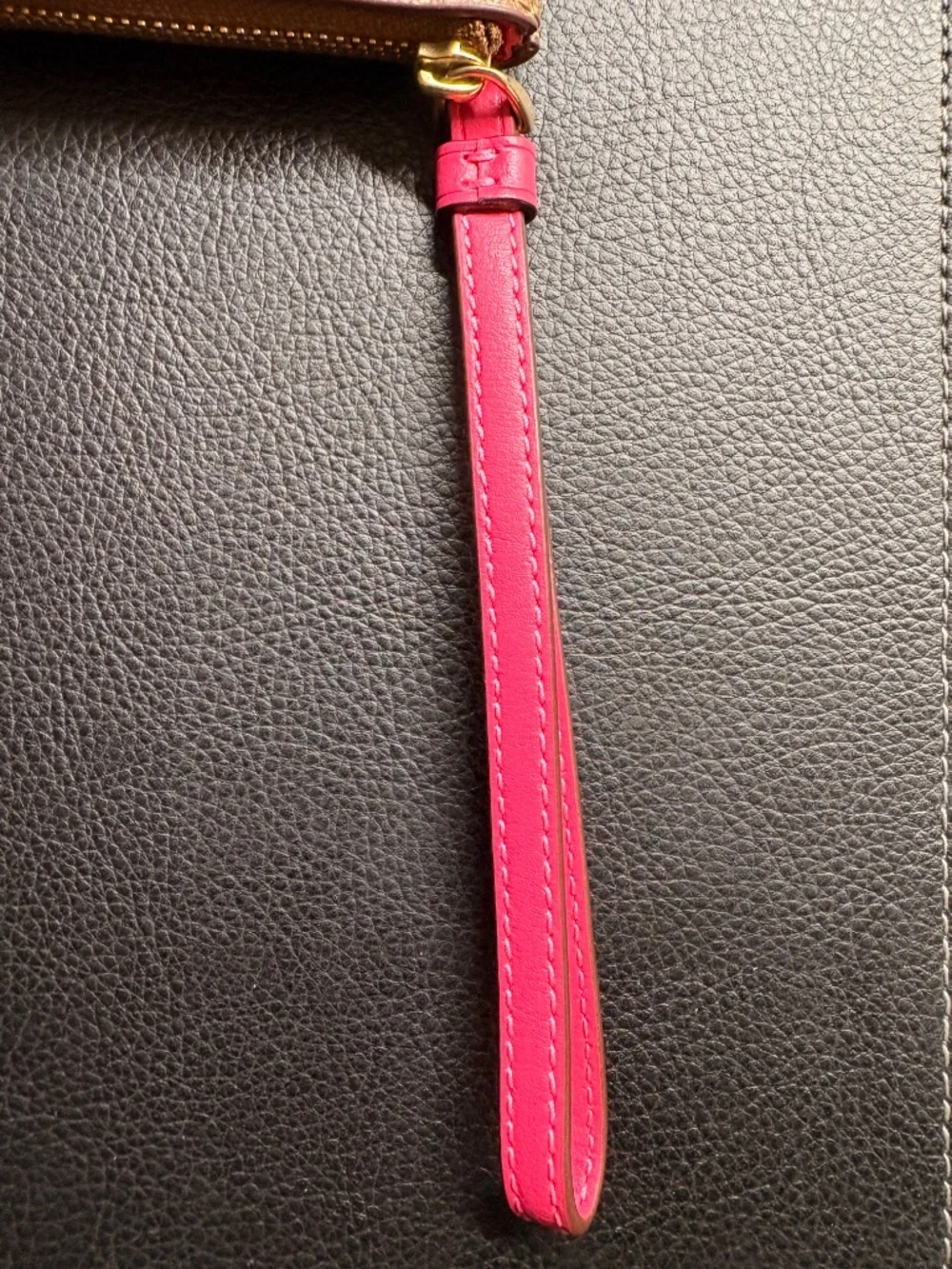 Coach Corner Zip Wristlet In Signature Canvas Pink